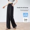 Damen Lässige High-Waist Hose aus Leinenmischung mit weitem Bein