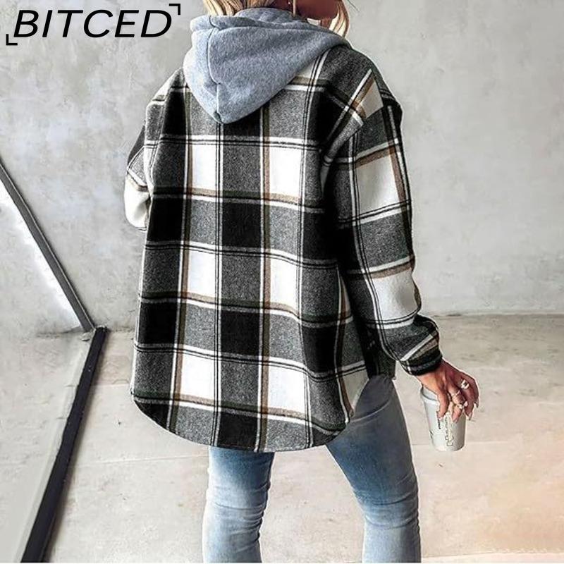 BITCED Women's Plaid Fall/Winter Coat