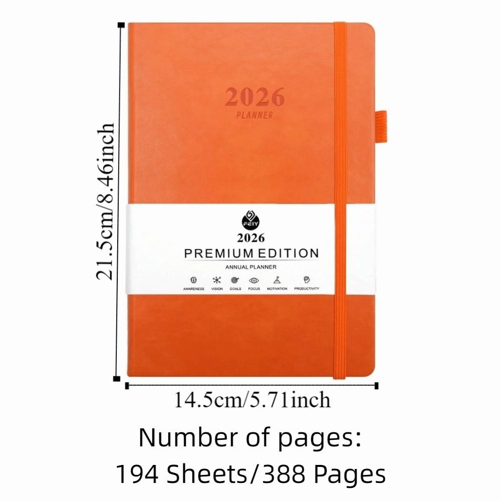 English 2026 Schedule Planner Notepad 12 Months 365 Days Efficiency Notebook  Office Supplies