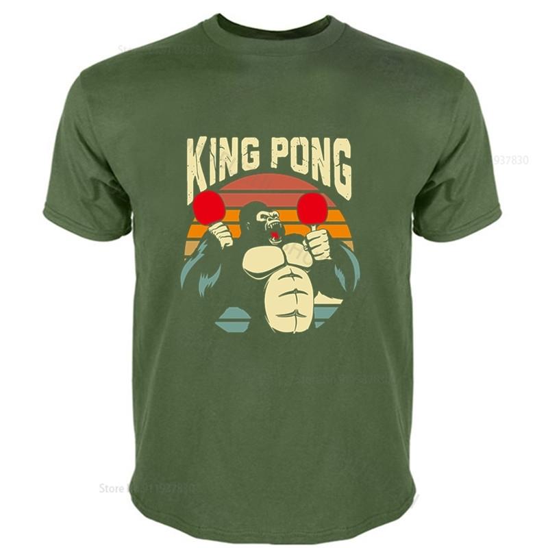 Summer Tshirt Men Brand Teeshirt Funny King  Pong Tshirt Men Table Tennis Paddle Tshirt Gift Idea Male Cotton Teeshirt