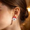 Cute Holiday Party Earrings 1 Pair Christmas Stud for Women, Enamel Santa Costume Jewelry Claus And Reindeer Earrings, Gifts Xmas Alloy Studs
