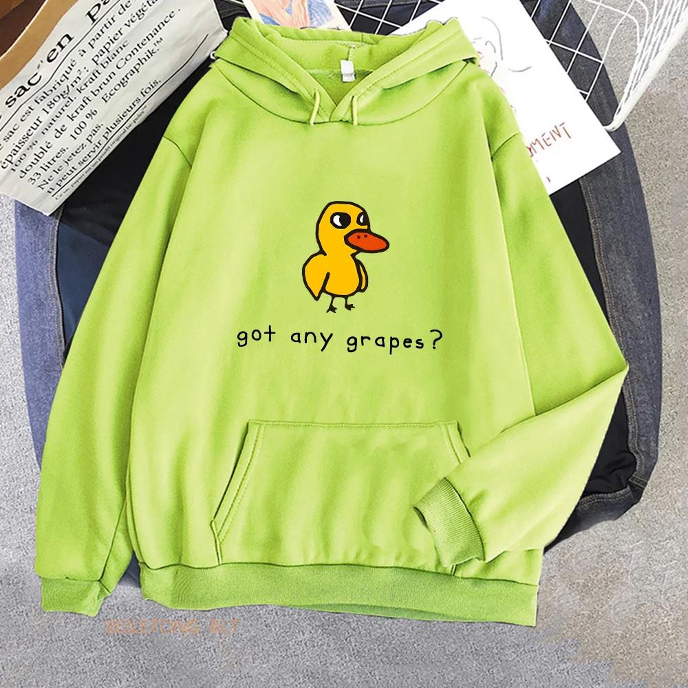The Duck Song Got Any Grapes Hoodies Kawaii Cartoon Women/Men Sweatshirts Winter Soft Comfortable Hooded Clothing Streetwear
