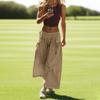 Women's Loose Wide Leg Track Pants Step By Step Pants Summer Wide Leg Casual Pant With Big Ruched Pockets