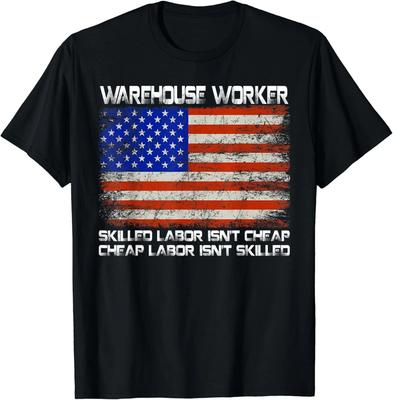 Warehouse Worker Shirt Union Labor Day Gift American Flag Gift Unisex T-Shirt