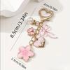 Elegant Zinc Alloy Keychain Heart Shape Pearl Accent Bag Charm Butterfly Shape Enamel Flower Pendant Charm Bag Decoration