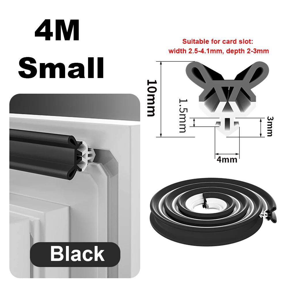 

1PC 4m/157.48inch Window Sealing Strip Card Slot Type Soft Draft Stopper Card Slot Type Multi-layer Sealing Window Weatherstripp 4m