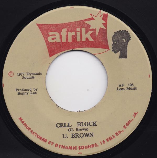 

7inch Record U BROWN Cell Block A Blocking Version AF108 Afrik 1977 Jamaica Reggae Ska Dub Used