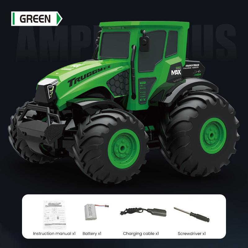 Non-Toxic Rc Amphibious Farming Truck 1/14 Car Tractor Trailer Waterproof Farm Cars Miniature Farmer Model Toy For Children Christmas Gift
