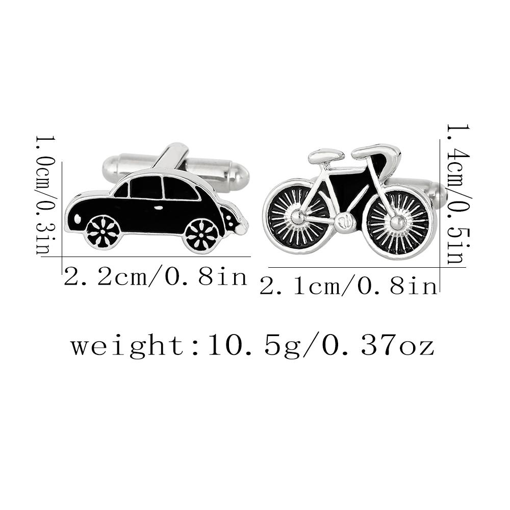 Funny Vintage Car And Bicycle Shaped Mens Cufflinks Funny Black Vehicle Enamel Sleeve Button