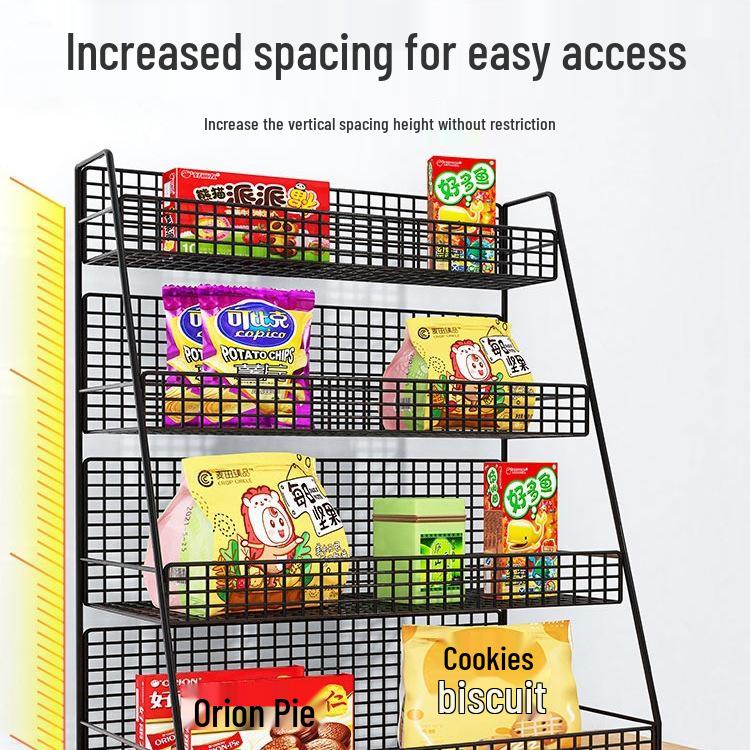 Snack & Beverage Display Rack for Convenience Stores - Multi-Layer Shelf for Checkout Counter