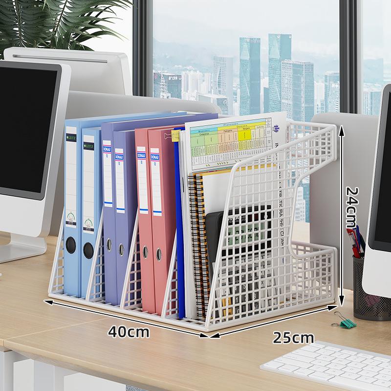 Metal Desktop File Holder Storage Rack: Complete Set for Office Organization