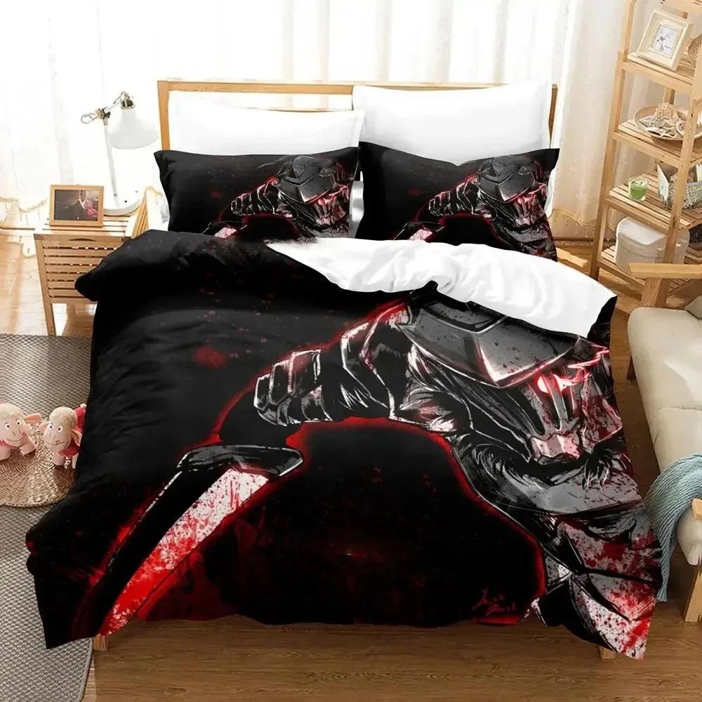 Anime Goblin Slayer Bedding Set Duvet Cover Bed Set Quilt Cover Pillowcase Comforter King Queen Size Boys Adult Bedding Set