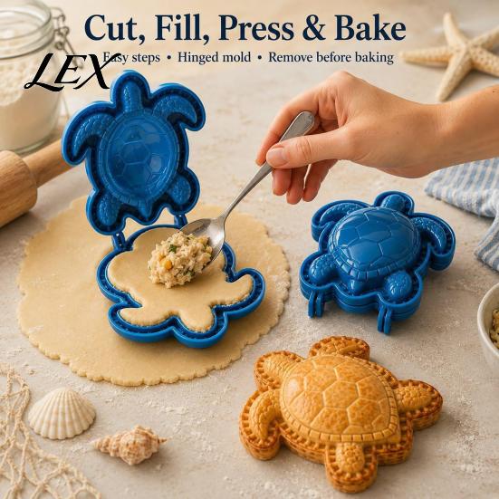 Nonstick Pastry Crimper for Kids Marine Animal Mini Pie Mold, Durable Non-stick Reusable Dough Cutter, Decorative Kitchen Tools Family Baking