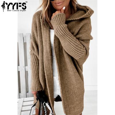Women's Fashion Casual Fall Winter Solid Color Print Long Sleeve Hooded Sweaters