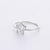 Stainless Steel Lotus Flower Rings for Women Vintage Finger Ring Jewelry Female Wedding Engagement Gift