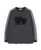 ESCAPEFROM Blur Heart Text Print Track Long Sleeve Charcoal