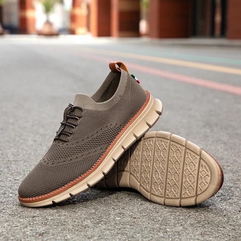 Pánské ležérní boty vulkanizované pracovní mokasíny síťované lehké pánské sportovní boty plátěné boty pro muže zapatos para hombres