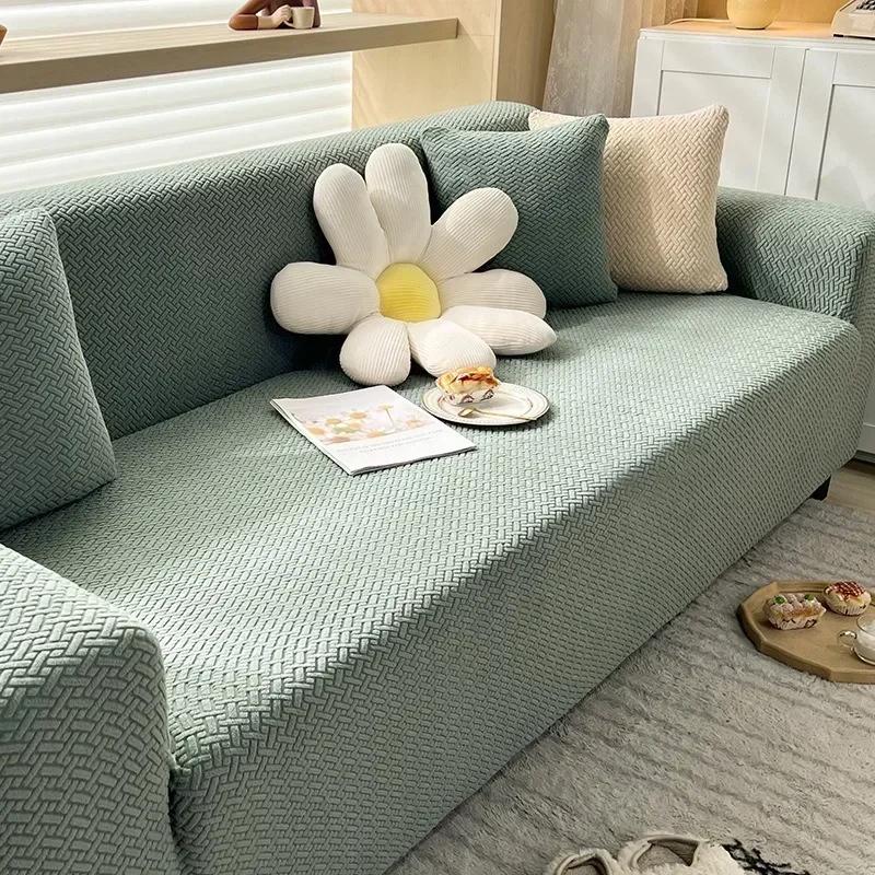 1Pc Jacquard Elastic Sofa Cover Luxury Adjustable Elastic Couch Cover For Living Room Sofa Seat Covers 1/2/3/4 Seat L Shaped