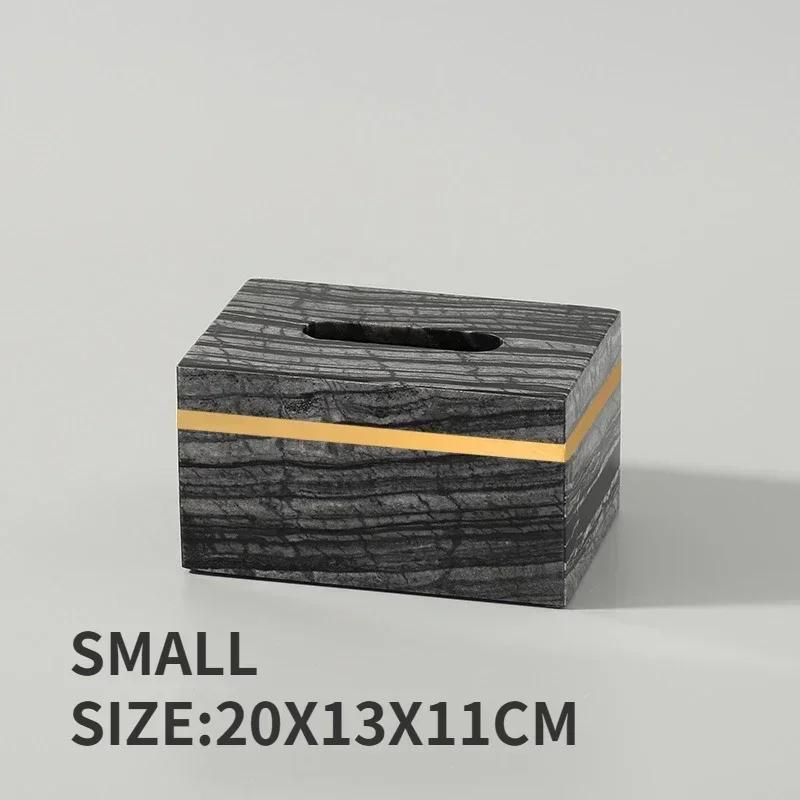 Nordic Modern Natural Marble Tissue Box Rectangular Light Luxury Paper Box Home Hotel Model Room Ornaments Creative Crafts