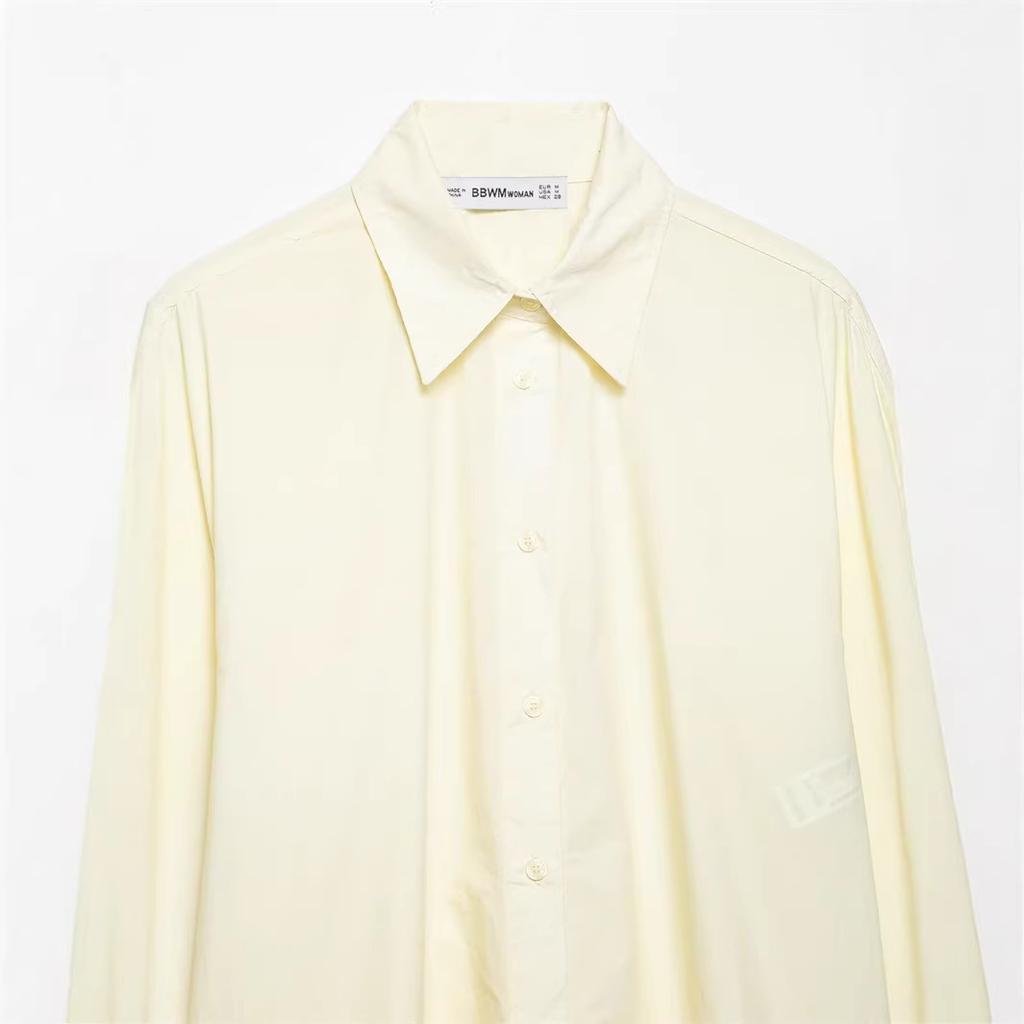 2026 Spring New Style Women's Fashionable Casual Loose Versatile Poplin Solid Color Shirt