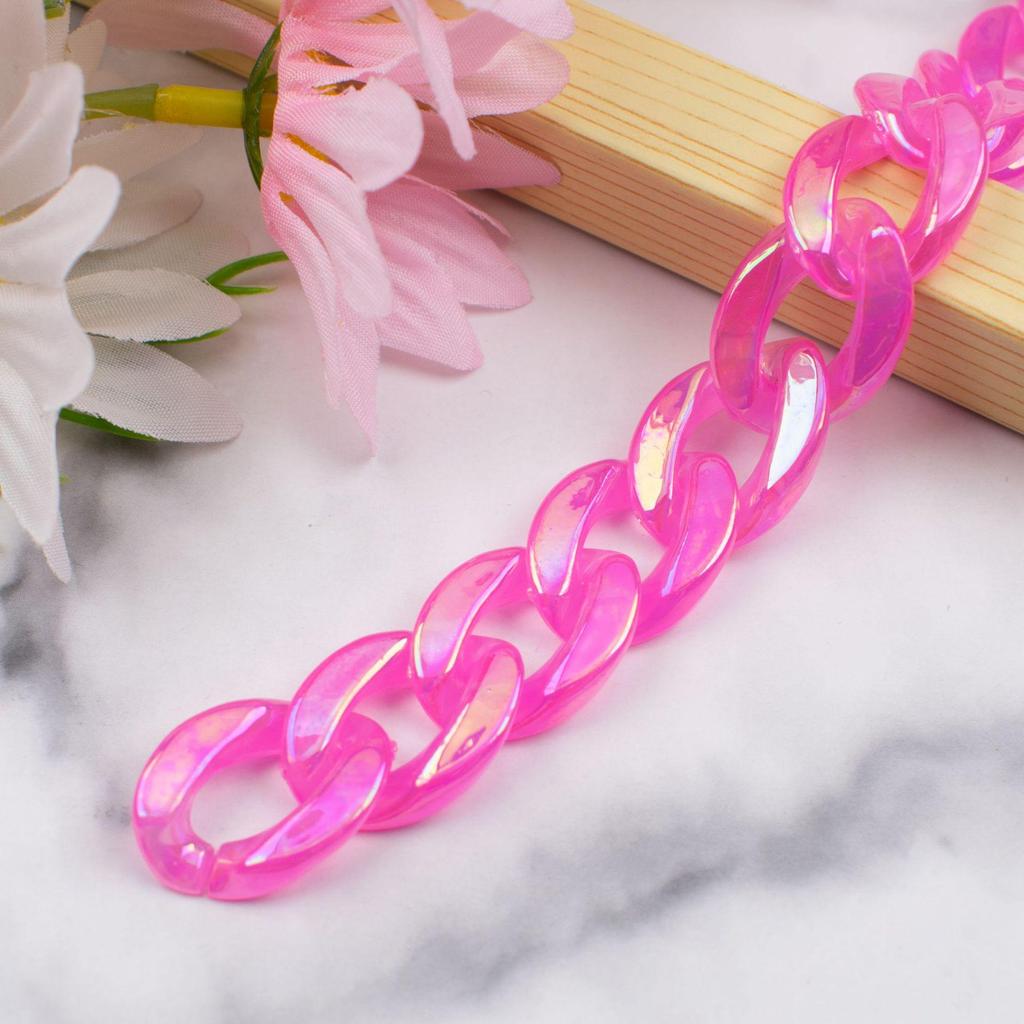 Acrylic Iridescent Chain & Jump Ring Set for DIY Jewelry and Phone Case Accessories
