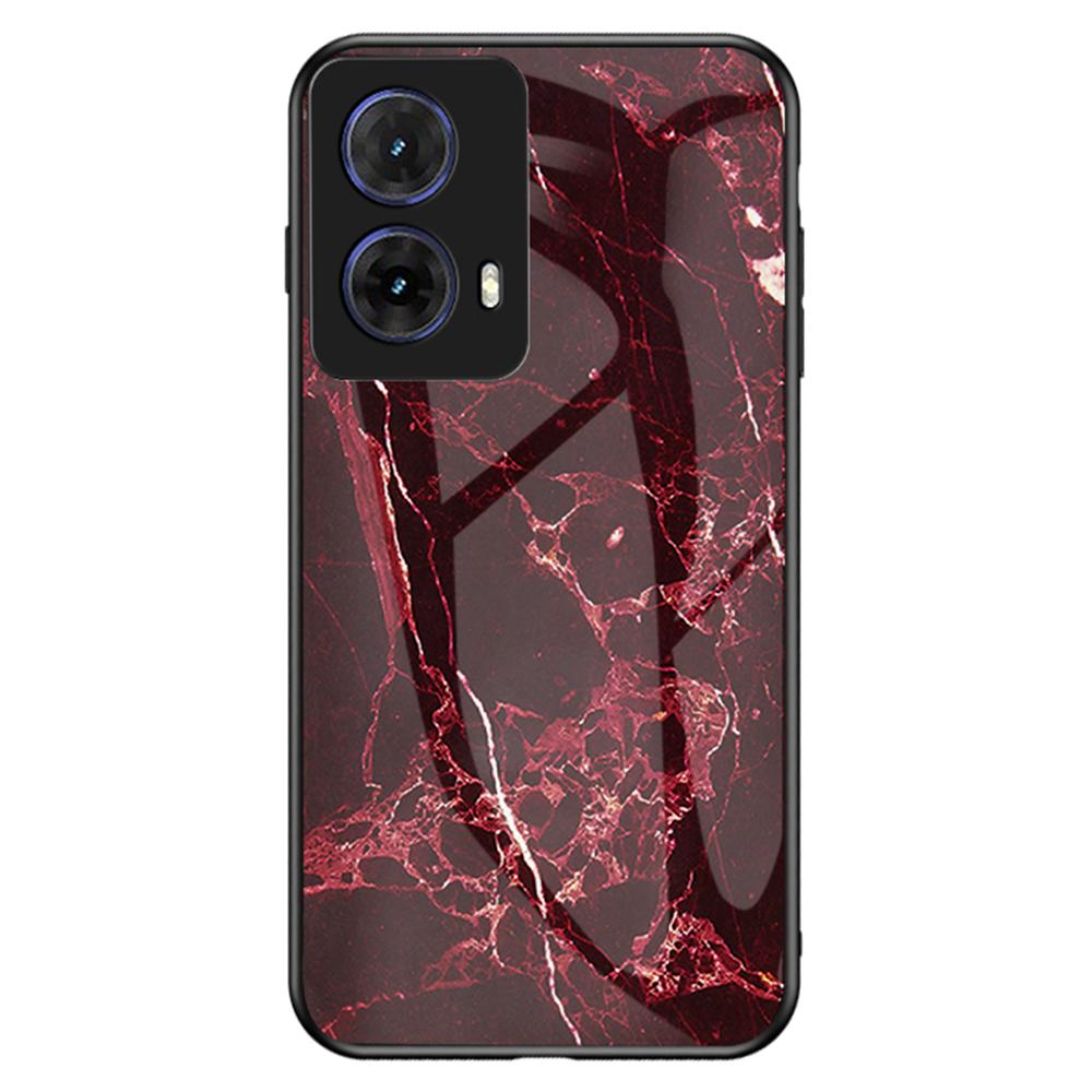 For Motorola Moto G85 5G/S50 Neo 5G Case Marble Pattern Tempered Glass+PC+TPU Protective Phone Cover