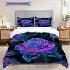 Rose Pattern Bedding Quilt Set Quilt Cover Pillowcase Home Decoration Birthday Gift (1 * Duvet Cover + 2 * Pillowcase, Without Core)