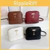 Fashionable 2024 New Style Cartoon Pendant Women's Small Square Bag In Black Red White Brown