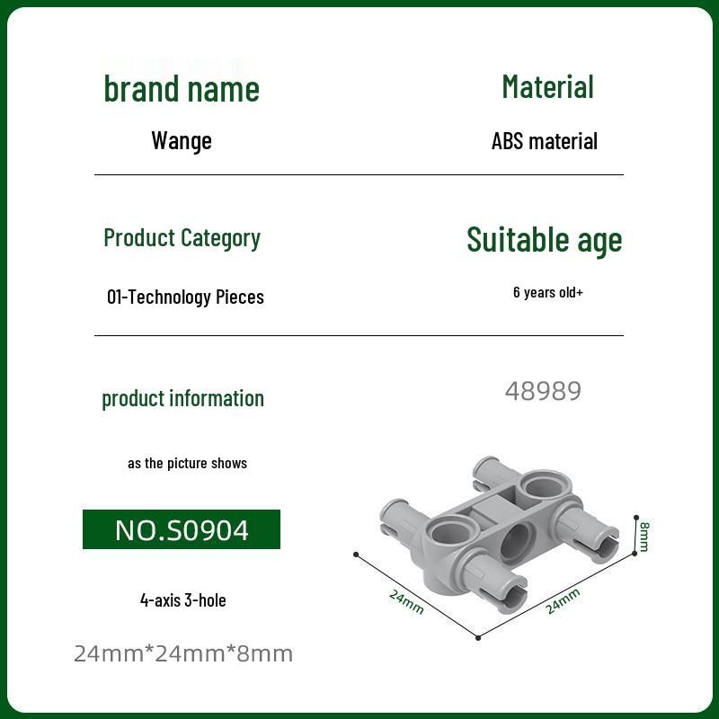 Wange Educational Building Blocks - 48989 MOC Compatible, 4-Axis 3-Hole Parts for Kids