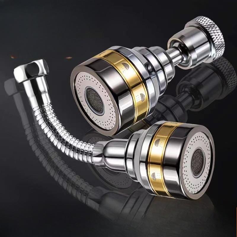 Hlava kuchyňské baterie odolná proti stříkající vodě je otočná a vyměnitelná a dřezová baterie se dá otáčet do všech směrů.