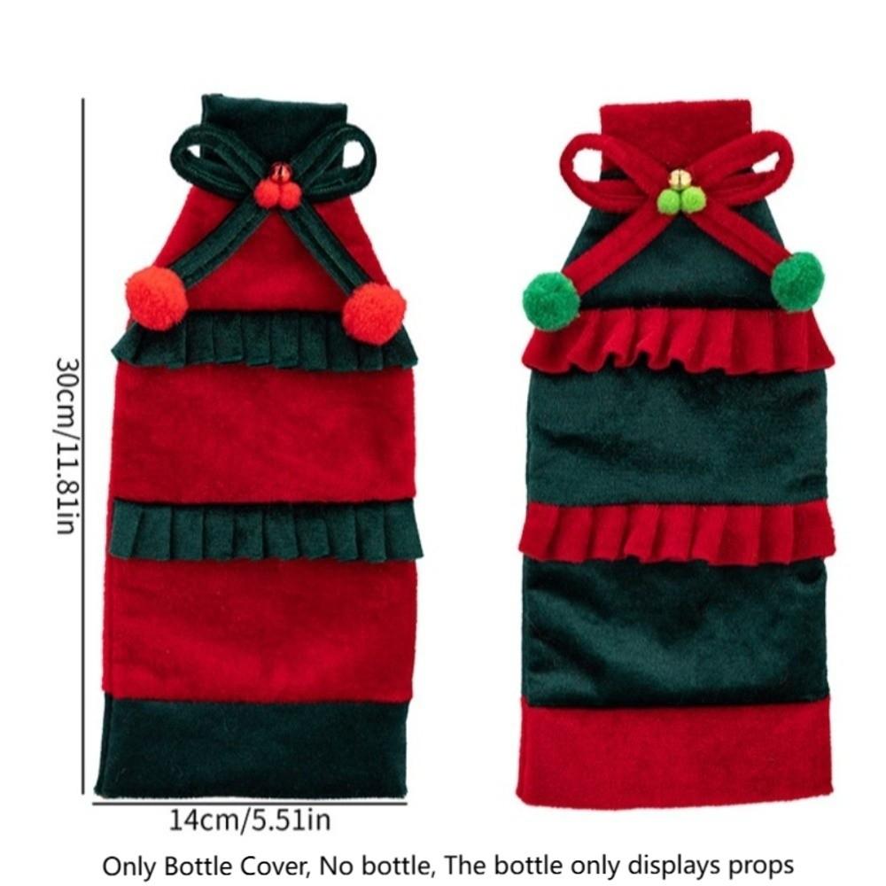 Bowknot Wine Bottle Cover Bow Ruffled Beer Bottle Cover Holiday Decoration Halloween Christmas