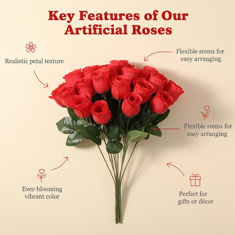 10/20Pcs 30cm Rose Artificial Flowers Bouquet Silk Fake Flower for Home Decor Wedding Party Decoration Valentine's Day Ornament