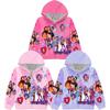 Felpa con cappuccio da ragazza Giacca cartone animato 3D Felpa Musica Zip con cappuccio Maniche lunghe Top