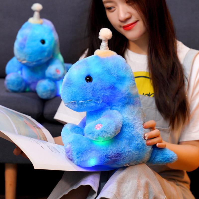 Dinosaur Cartoon Glowing Plush Toy Cute Doll Sleeping Birthday Gift Valentine