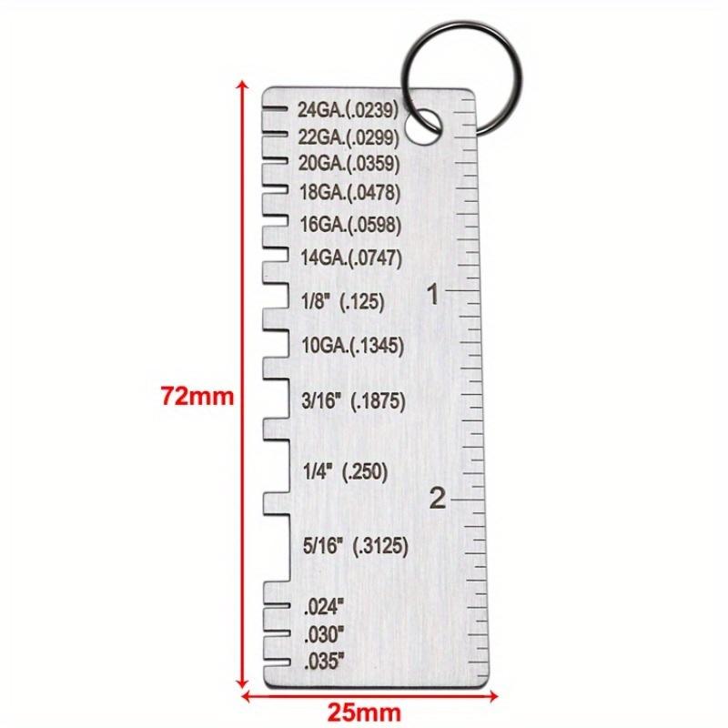 1Pc Metal Sheet Thickness Gauge Welding Gage Soldering Inspection Tools Stainless Steel Portable Welder Ruler Wire Gauge