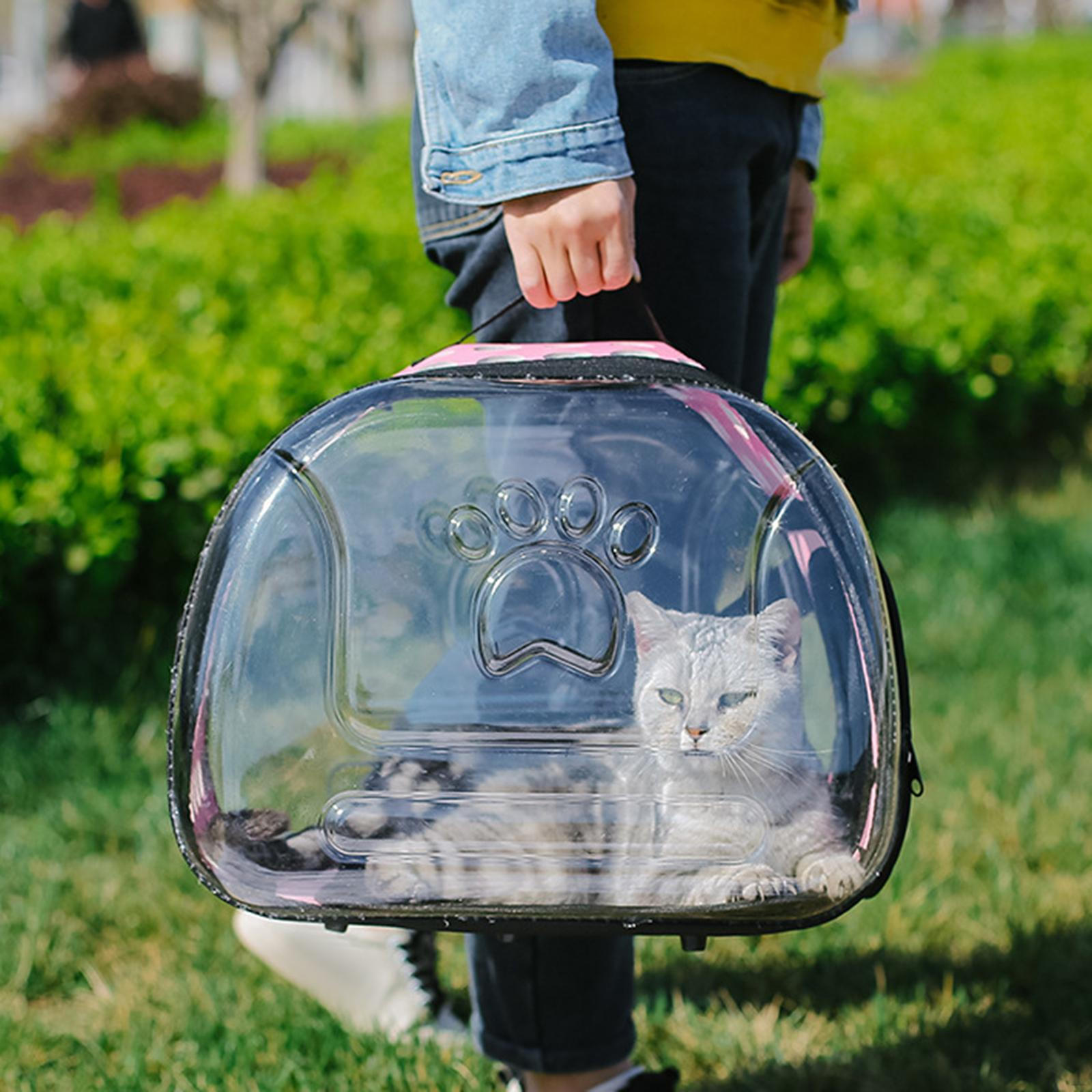 

Прозрачная переноска для домашних животных с пузырьками для маленьких и средних собак — стильный спутник в путешествиях Pink L