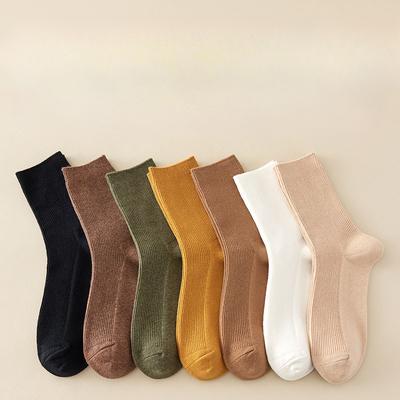 Female Autumn and Winter Warm Solid Color Leisure Bar Deodorizing Cotton Socks