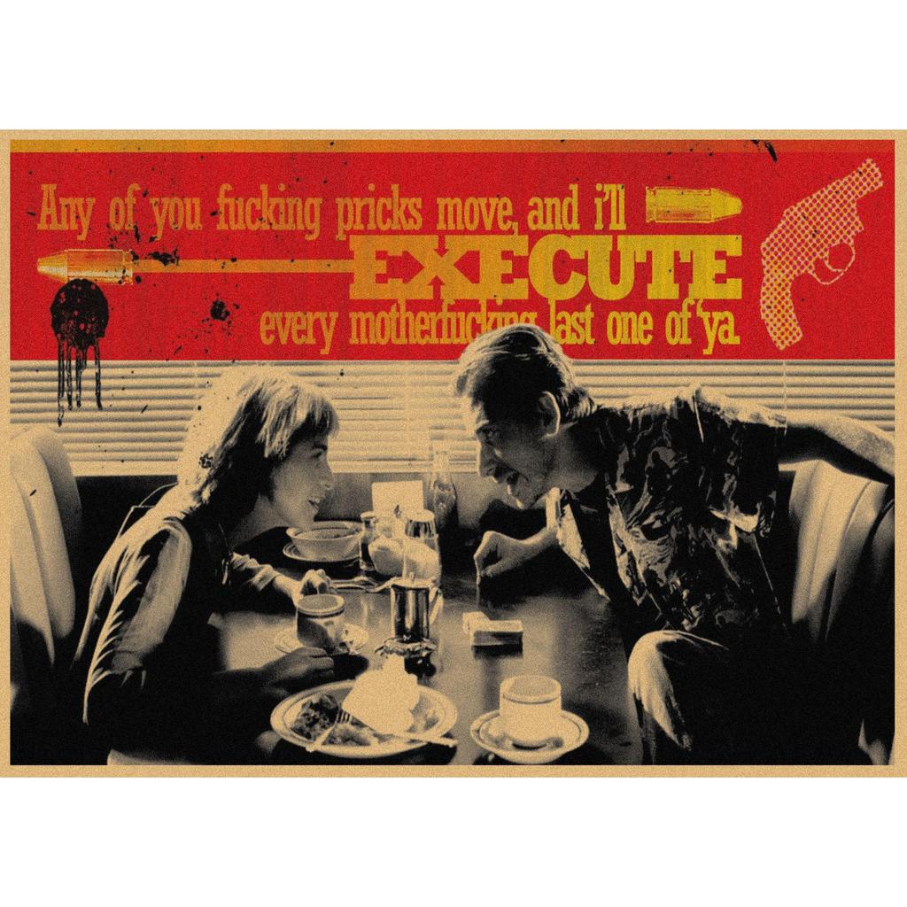 Pulp Fiction Retro Kraft Paper Poster - Classic Bar Wall Decoration