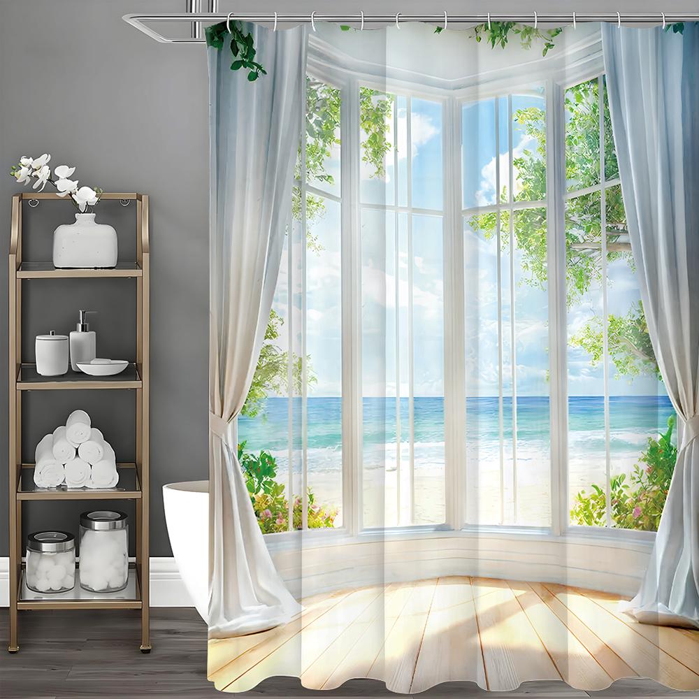 

Занавеска для душа «Дерево на дне океана», Декоративная занавеска для душа для ванной, Водонепроницаемая занавеска для душа с крючками 90*180cm