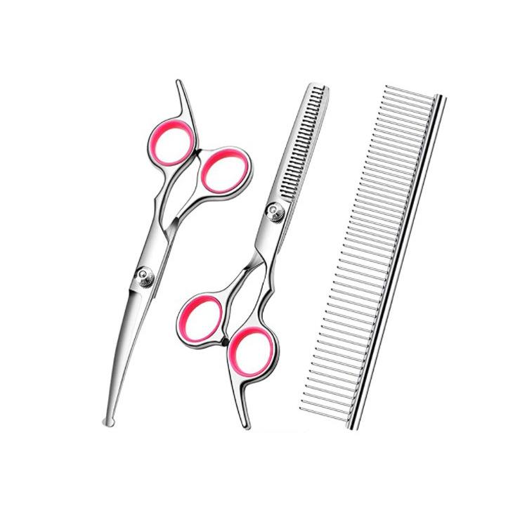 6.5 Inch Baby Cut Round Head Scissors Safety Head Novice Curved Cut Warped Cut Tooth Cut Thin Cut Set Pet Row Comb