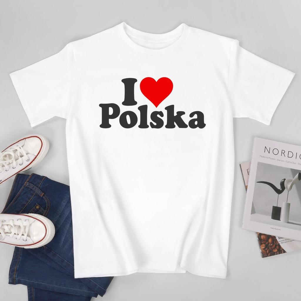 Unisex Unisex Ich liebe Polen Polska Ich liebe Polen Polnisches T-Shirt T-Shirts WoUnisex Jungen 100% Baumwolle T-Shirt