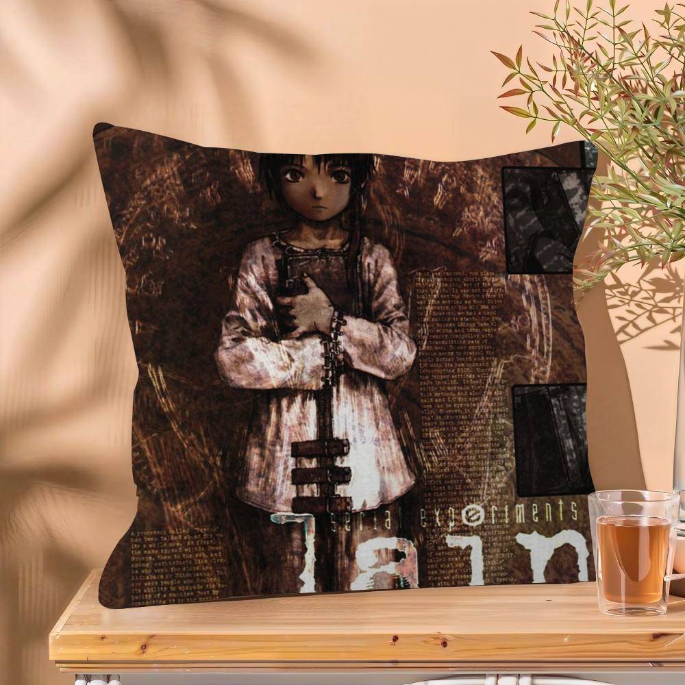 serial experiments lain Pillow Gift Home Office Decoration Bedroom Sofa Car Cushion Cover case 45x45
