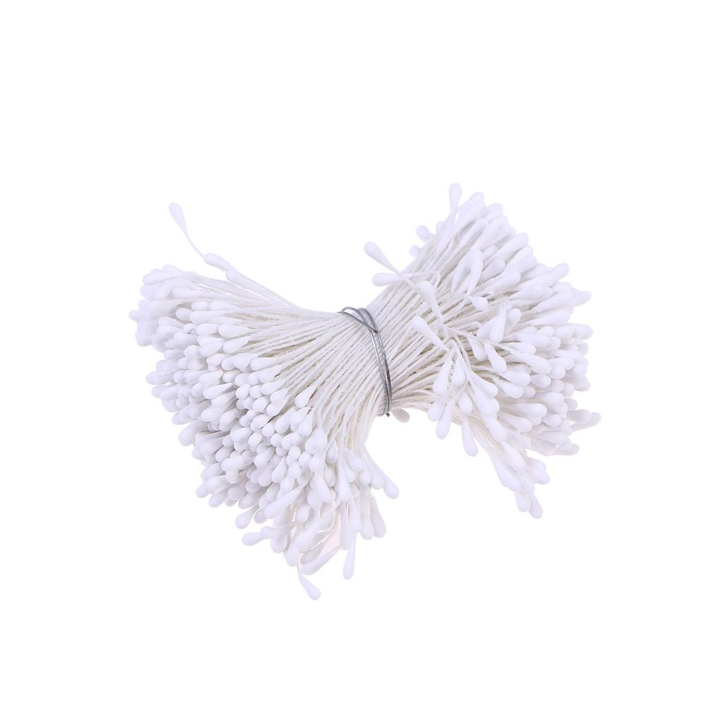 400Pcs Floral Stamens Artificial Pearlized Double Ended for Flower Making Small Craft Decorations Gift Wrapping