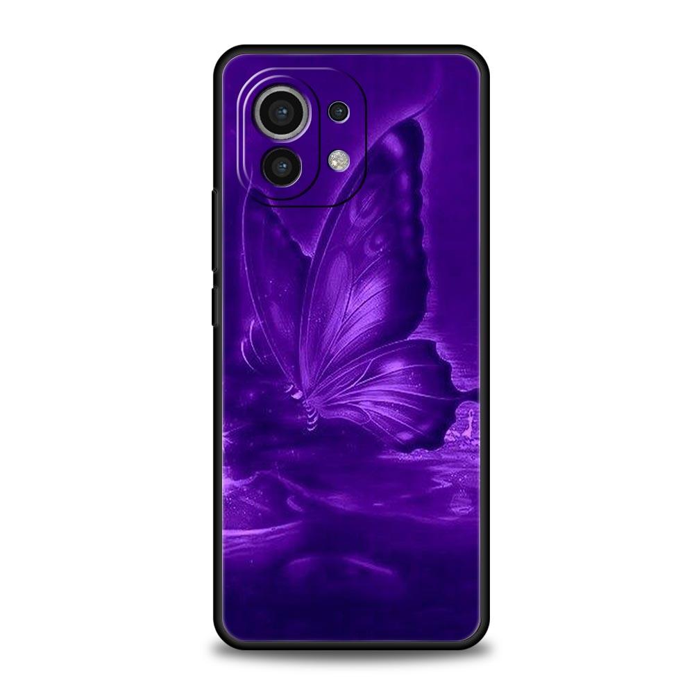 Art Purple Butterfly Phone Case Cover for Xiaomi Mi 17 Pro Max 15 14 13 12 11 Ultra 15T 14T 13T 12T 11T Pro Lite Soft TPU Shell