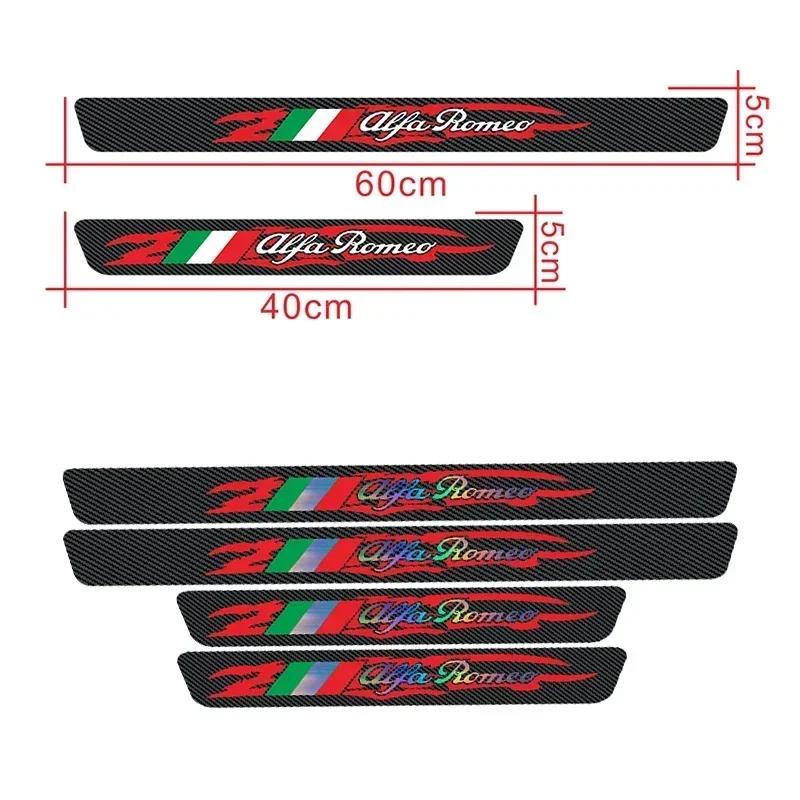 Adesivi Decorativi per Soglia Porta Auto per Alfa Romeo Giulia Brera 155 156 159 GT Mito Giulietta 147 Stelvio Tonale Decorazione Logo HG7