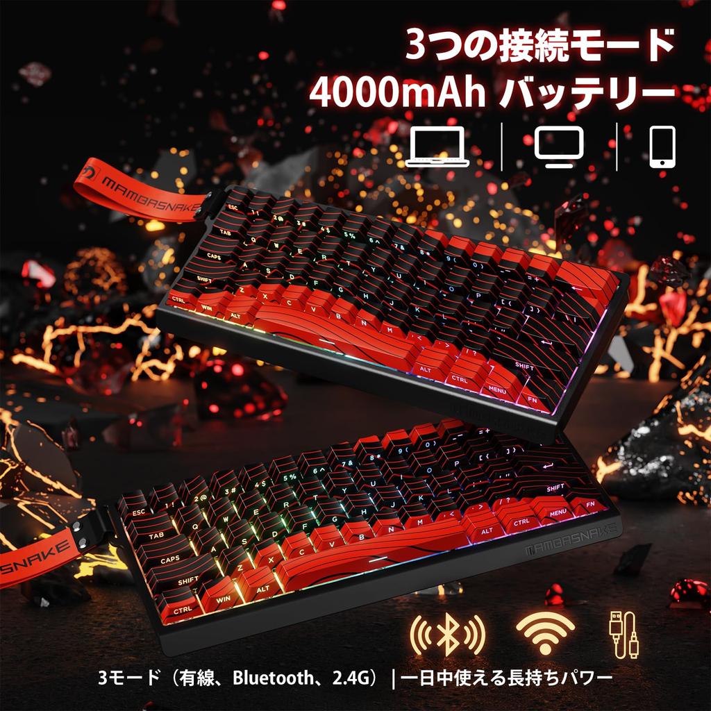 MAMBASNAKE X60HE Rapid Trigger Gaming RT Magnetic 8000Hz Polling Wireless HE SnapKeys No Dead RGB PBT Keycaps for 8K Coiled Cable Official Direct