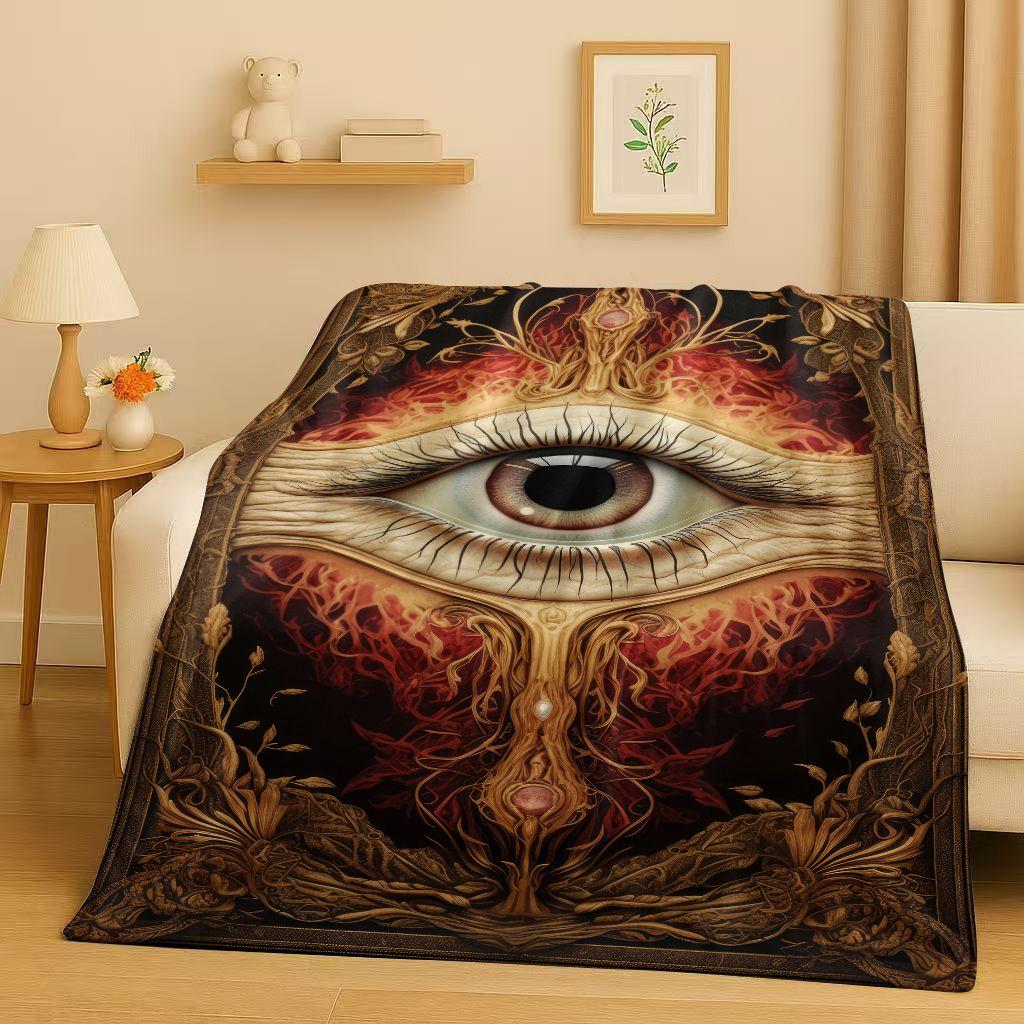 Freemasonry All Seeing Eye Symbol Evil Eye Art Flannel Blanket,Ultra Soft Warm Plush Throw for Home Bedroom Bed Sofa Cover Kids