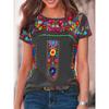 2025 Bohemian Print Women's Summer Short Sleeve Round Neck T-Shirt