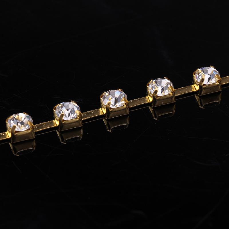 2-6mm Iridescent White Rhinestone Chain for DIY Jewelry & Phone Case Decoration