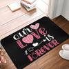 "One Love" Heart Script Door Mat Soft Non-Slip Floor Rug Romantic Sweet Letter Decor Carpet for Entryway Bathroom Kitchen Gift